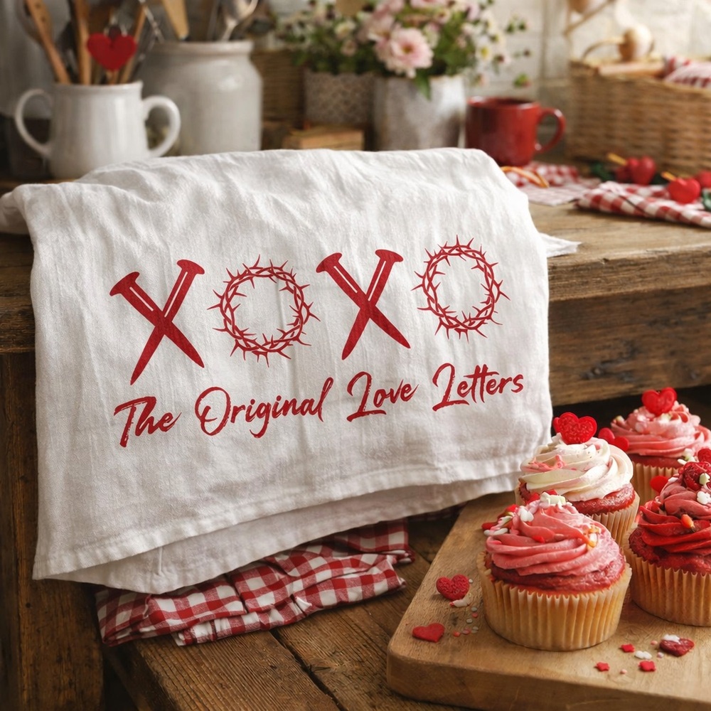 Christian XOXO Kitchen Towel – Original Love Letters Valentine Decor